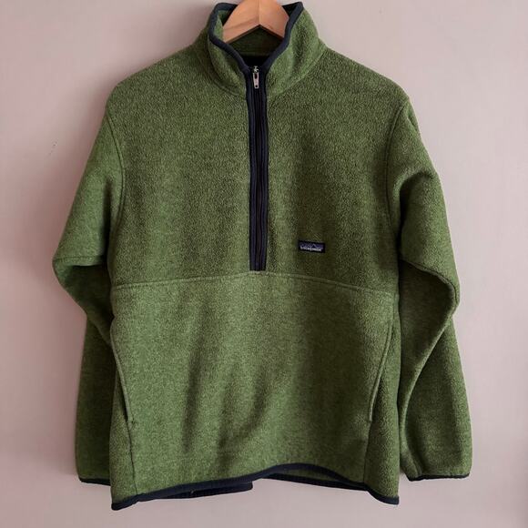 Patagonia Synchilla Green Pullover Vintage 25745 Half Zip Fleece Size Medium Men - Picture 1 of 6